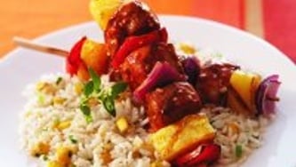 Brochettes de porc à l'hawaïenne