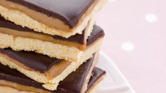 Carrés au chocolat, au caramel et aux pacanes