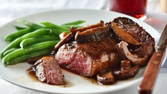 Contrefilet de boeuf aux champignons