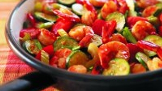 Crevettes et légumes teriyaki