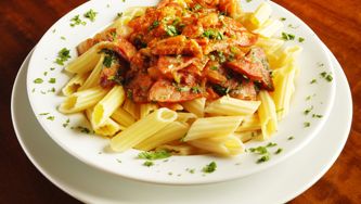 Penne au boeuf et au brocoli