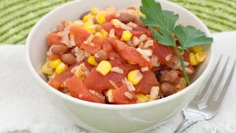 Poêlée de chili de riz au cumin et aux fèves