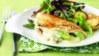 Poitrines de poulet asperges et gorgonzola
