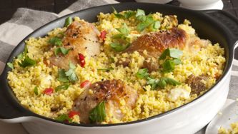 Poulet aux herbes et au couscous