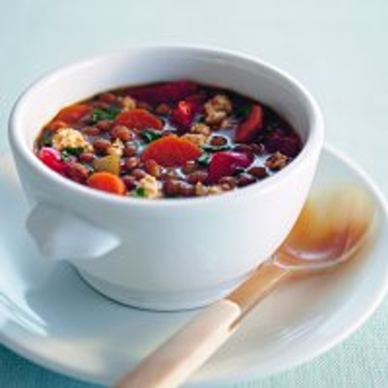 Soupe au jambon et aux haricots noirs