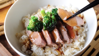 Tranches de porc, sauce teriyaki