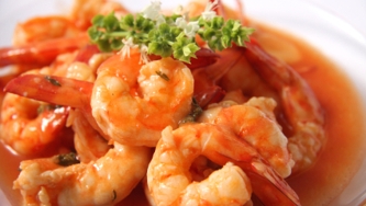 Crevettes sautées au lait de coco