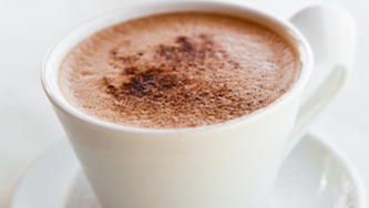 Soupe de chocolat tiède, sauce cappuccino