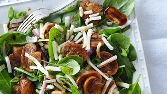 Salade chaude aux champignons