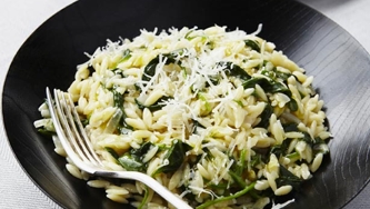Orzo aux épinards, façon risotto