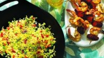 Salade de lentilles et de riz au cari