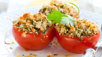 Tomates cerises garnies de pesto à la coriandre