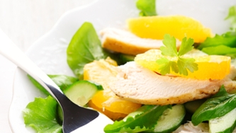 Salade de poulet aux oranges et au curry