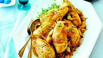 Poulet à l'orientale et salade de riz tiède
