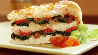 Millefeuilles de légumes niçois au pesto et vinaigre balsamique