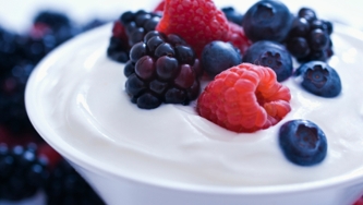 Fruits avec crème au yogourt