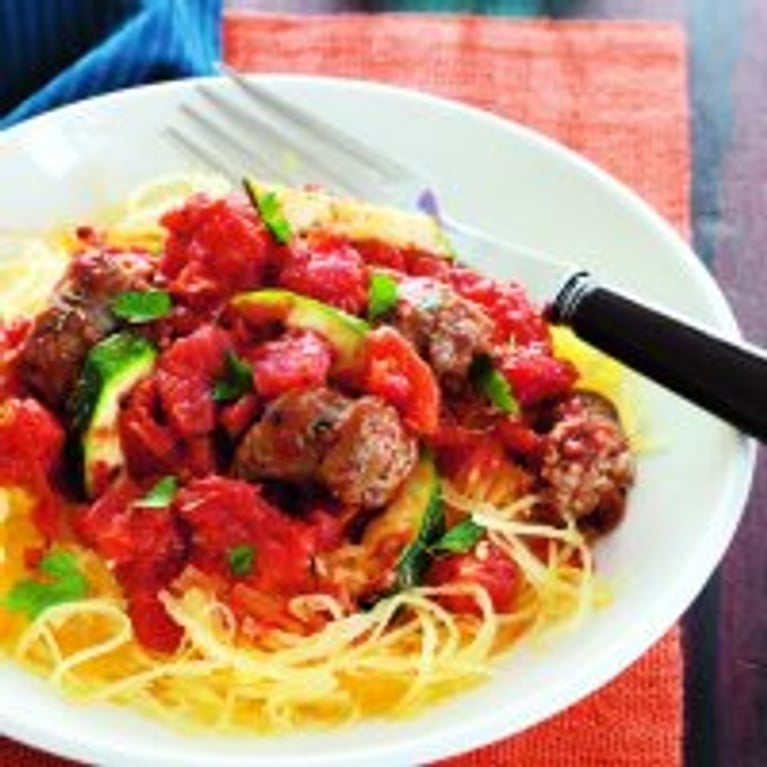 Pâtes à la saucisse et aux poivrons rôtis