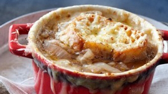 Soupe à l'oignon aux deux fromages