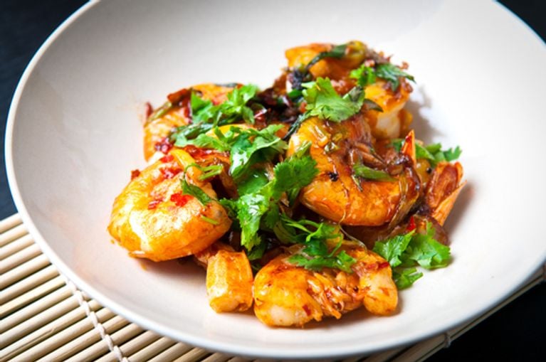 Crevettes au safran