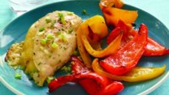 Arc-en-ciel de poivrons grillés