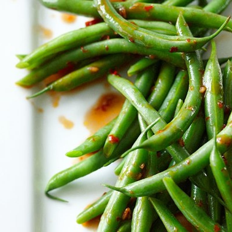 Haricots verts au beurre et au pesto