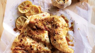 Poulet chili, lime et ail rôti