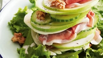 Salade pomme, fenouil, prosciutto et noix