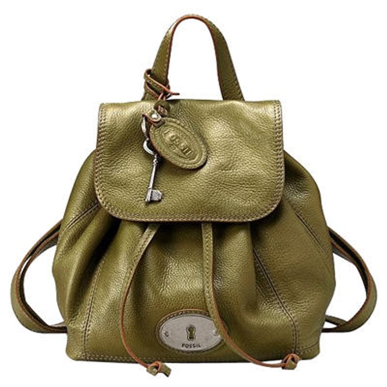 Sac à dos en cuir vert, Fossil