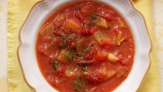 Crème de tomate au fenouil et à l’orange