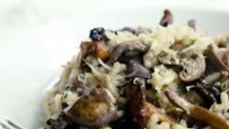 Risotto aux champignons sauvages et canard confit