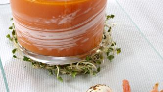 Bisque thaïe de crevettes et courge