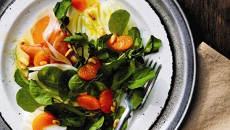Salade de cresson, fenouil et mandarines