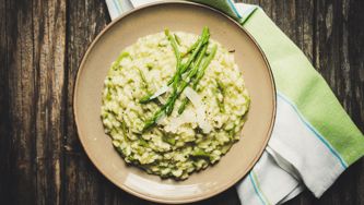 Risotto de riz brun aux asperges
