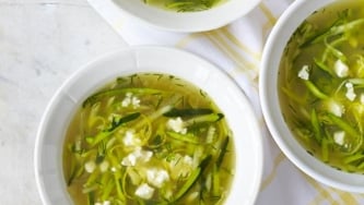 Soupe grecque aux courgettes et au citron