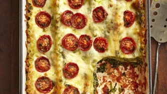 Lasagne « al verdura » et tomates rôties