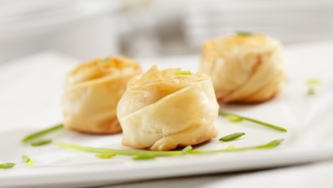 Petits baluchons au chèvre et au pesto