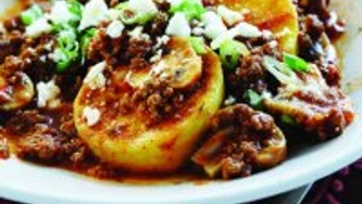 Polenta au fromage et aux champignons