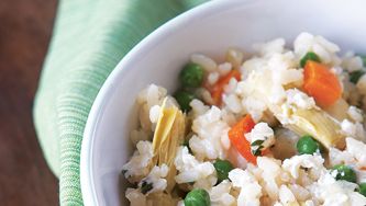 Risotto printanier aux artichauts