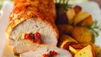 Roulade de dinde farcie de tomates séchées et de feta