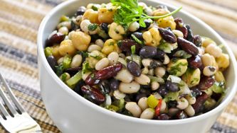 Salade de haricots multicolores