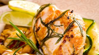 Sauté de poulet à l'orange et aux courgettes