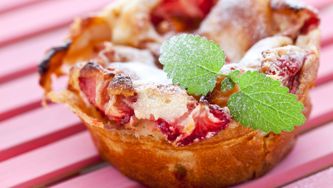 Tartes aux fraises de saison, sabayon au miel
