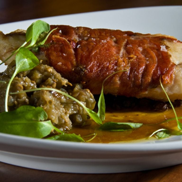 Pavé de flétan sauce vierge et purée à l'ail
