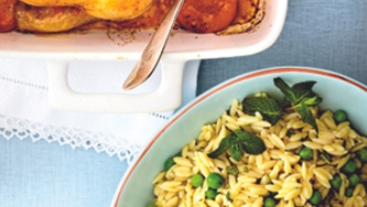 Orzo aux petits pois et à la menthe