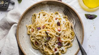 Spaghettis à la carbonara