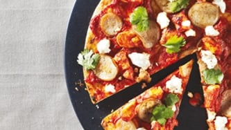 Pizza au poulet et à l’aubergine
