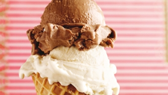 Gelato au chocolat malté