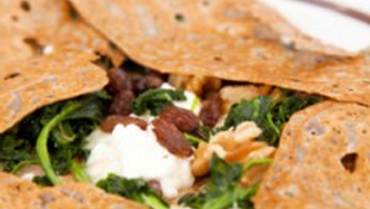 Galettes de sarrasin et béchamel aux épinards