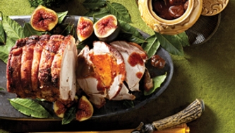 Rôti de porc, sauce aux marrons et marsala
