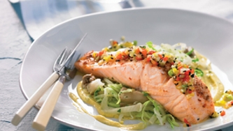 Saumon sauvage à la sauce béarnaise végétale